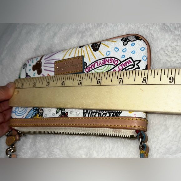 Dooney & Bourke White Multi Disney Print Wristlet with Tan Trim - Picture 7 of 7